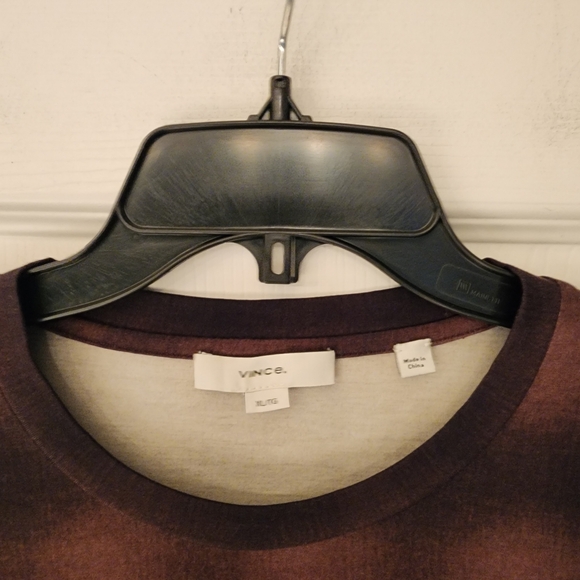 VINCE Long-sleeved Crewneck Ruched Side Top In Blk/Brown Size XL - Picture 7 of 12